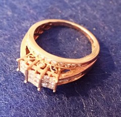 Antique⌛10K Rose Gold Princess Round & Baguette Diamond Ring💍Size 6 3/4💍1 CTTW