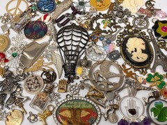 Lot Vtg & Modern Fun Novelty Pendant Findings Charms Jewelry Making Art