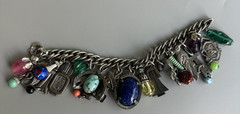 Napier Multi Charms Silver Chain Bracelet 7in. Massive! Charms 1.5in