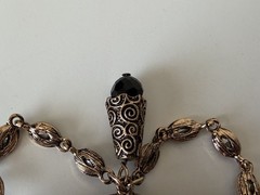 Vintage Black Rhinestone Brooch Pin or Pendant Attice Design