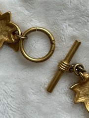 Vintage Anne Klein Matte Gold Star Link Choker Necklace Toggle Celestial 80s 90s