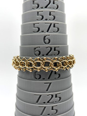 VTG 1/20 12k GF Beaded Double Link 13mm charm bracelet safety chain 6.5″