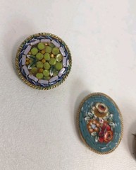 Vintage Micro Mosaic 3 Piece Lot, Brooch/Pin
