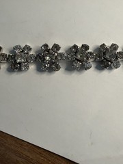 Vtg. Kramer Rhinestone Choker Floral Necklace Mid-Century Hollywood Regency