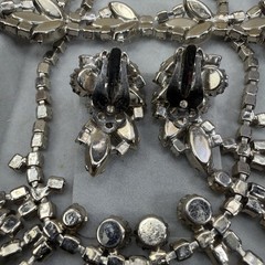 Juliana Vtg Rhinestone 3 piece set necklace bracelet earrings aurora borealis