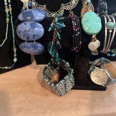 Jewelry Lot Faux Turquoise Blue Southwestern Style Necklaces Bracelets Earrings