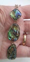 Lucas Lameth 925 Sterling Silver Vintage Abalone Bracelet 7-8 Inch Adjustable