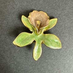 Vintage Enamel Flower Brooch Pin Pendant