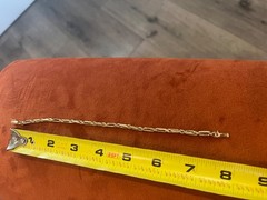 10k gold tube barrel clasp paper clip bracelet 2.95 grams #3
