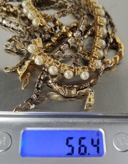 Vtg Sterling Silver Gold Tennis Chain Bracelets Lot of 6 Diamond Aquamarine