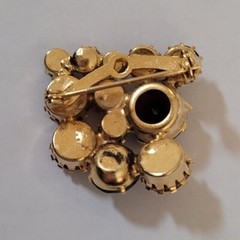 Juliana Delizza and Elster MCM Multi-color Glass Gold Cluster Brooch