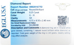 Antique Art Deco 1920’s Diamond Engagement 18KW Ring Size 6 UK-L1/2 EGL USA