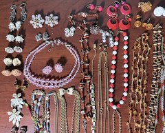 3lbs Misc Jewelry 1950-70s – 68 pieces – Necklaces, Rings, Pendants – Beautiful