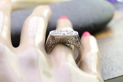 Art Deco Round Cut Lab Created Diamond 14K White Gold Finish Anniversary Ring