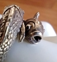 RARE Vintage Beau Sterling Silver Double Koi Fish Pisces Bypass Ring Sz 7