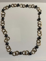 Mixed Metal Vintage Costume Necklace Lot Grunge Goth Retro Chain Spheres Pendant