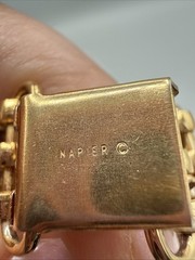 Napier Eugene Bertolli Clam, Oyster & Mussel Shell Gold Tone Charm Bracelet 1980