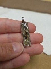 VINTAGE HANDMADE STERLING SILVER & LACE AGATE PENDANT *SEE PICS