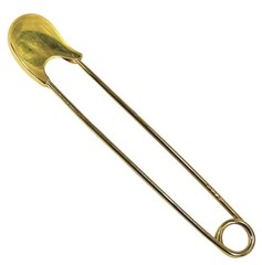 Vintage 14K Yellow Gold 4 3/8 Inches Long Safety Pin Brooch