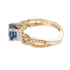 Krementz 2.46 Carat Sapphire Diamond Platinum Gold Engagement Ring