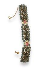 Vintage Demi-parure Juliana DeLizza and Elster Gold Tone Gray Rhinestone *Read*