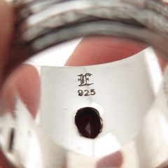 925 Sterling Silver Vintage Real Red Garnet Floral Ornate Ring Size 11.25