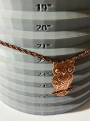 Vintage Solid Copper Owl Pendant Necklace Mid Century 1970s Nature Wildlife Boho