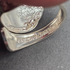 Vintage Oneida Silver Plated Spoon Ring Size 5.5 Floral Bypass Wrap