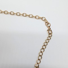 Vtg Peach Acrylic Lucite Teardrop Bead Faceted Bib Necklace Gold Tone 24″