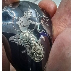Rare Vintage Niello Brooch Pin Siam Sterling Silver Goddess Mekkala Thailand