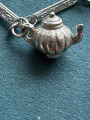 Vintage Sterling Silver Charm Bracelet Classic Retro Dangle Charms 7 Inches Long