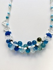 Vintage Czech Glass Bead Necklace with Contemporary Finding