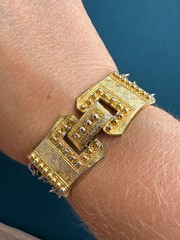 Vintage Bracelet Two Tone Gold / Silver Fancy Clasp Multi Strand By Celebrity. A
