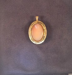 Victorian Era Carved Shell Cameo Pendant 1/20 10KT Gold Filled Stamped C.T.
