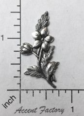 30924 – 2 Pc Victorian Floral Spray Jewelry Finding Silver Oxidized