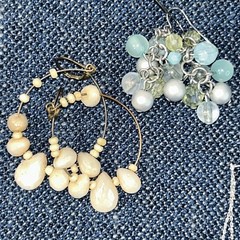 11 pair lot dangle pierced earrings glass acrylic metal stone pretty sparkle