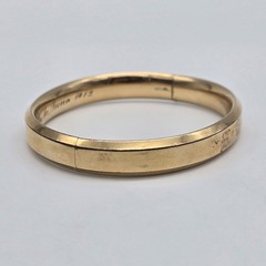 1912 Antique 14k Gold Filled Hinged Bangle Bracelet 7.5″ – Mono, Anna AKR