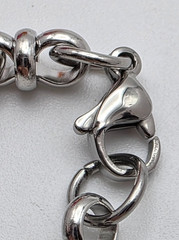 Vintage Silver Tone Oval Link Chain Bracelet 7in Chunky Minimalist Classic