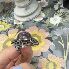Dodds 11 W 30 St Inc mid cent mod foiled art glass geometric brooch