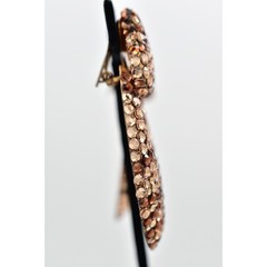 Bellini Formart Vintage Crystal Clip On Earrings Dangle Tiger Signed 1980s BinBJ