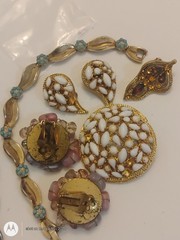 Vintage Jewelry Lot Vendome Trifari Kramer Art Warner RS Glass Crystal+