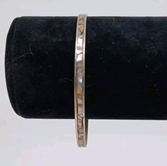 Mexican Bangle Bracelet Abalone Shell Detail