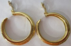 Yves Saint Laurent Large Hoop Clip On Earrings Gold Tone YSL France 53.38g VTG