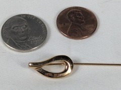 Vendome Stick Pin Gold Tone Tear Drop Flame 2.5″ Original End Cap 1980s