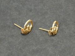 Michael Anthony MA 14K Yellow Gold Petite Irish Claddagh Pierced Earrings 585 KT