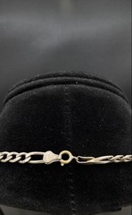 Sterling Silver 925 Figaro Chain Necklace 23″ 5mm 23.9g