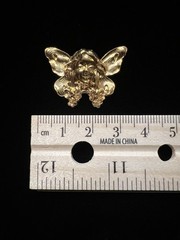 Vintage Brass Stamping Art Nouveau Design 22K Gold Plated for Jewelry/Crafting