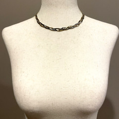 Vintage Medici Signed Two Tone Gold & Silver Braided 16″ Chain Necklace