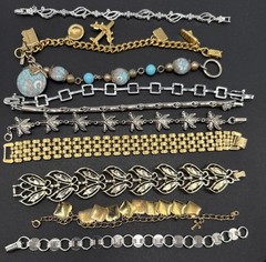 Lot Of 10 Bracelets Vintage To Now Some Signed Ls Cov S-80 N J4