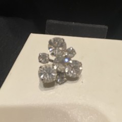 Vtg Bright Clear Rhinestone Cluster Brooch Pin, 6 Prong Silver Tone Set Stones